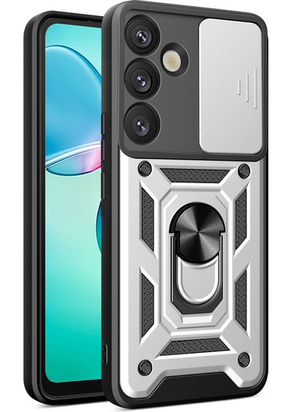 Samsung Galaxy S25 Pc+Tpu Kickstand Telefon Kapağı, Slayt Kamera Kapaklı (Yurt Dışından)