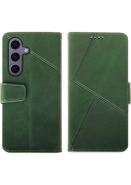 Samsung Galaxy S25 Plus Deri Cüzdan Telefon Kılıfı Standı Buzağı Dokusu (Yurt Dışından)