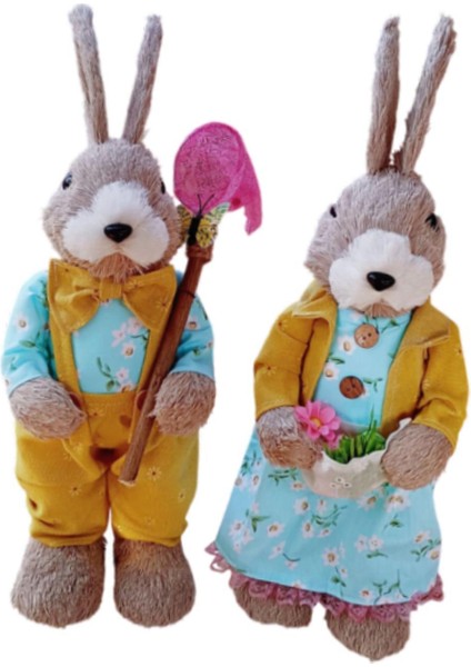 2 Paskalya Çöp Tavşanı Ev I Için Heykelcik Heykelcik (Yurt Dışından) fırsatları