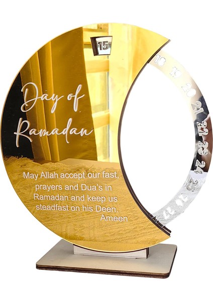 Eid Mubarak Advent Takvim Moon Dekorasyon Çapı 20CM Merkezi A (Yurt Dışından)