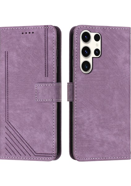 Samsung Galaxy S25 Ultra Deri Telefon Kılıfı Katlanır Stand (Yurt Dışından)