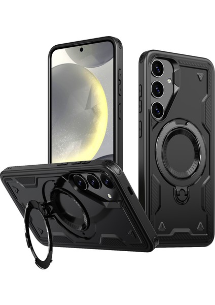 Samsung Galaxy S25 / S24 Askeri Koruma Pc+Tpu Kickstand Telefon Kılıfı Magsafe ile Uyumlu (Yurt Dışından)