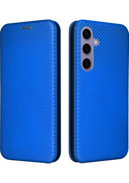 Samsung Galaxy S25 Plus Karbon Fiber Doku Damla Korumalı Pu Deri Telefon Kapağı (Yurt Dışından)