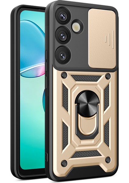 Samsung Galaxy S25 Pc+Tpu Kickstand Telefon Kapağı, Slayt Kamera Kapaklı (Yurt Dışından)