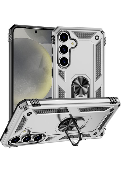 Samsung Galaxy S25 Pc+Tpu Telefon Kılıfı ve Döner Halka Çubuğu (Yurt Dışından)