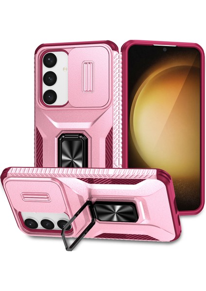 Samsung Galaxy S25 / S24 Cam Kalkanı Kickstand Tpu+Pc Kaymaz Telefon Kapağı (Yurt Dışından)