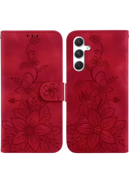 Samsung Galaxy S25 Plus Standlı Lily Deri Telefon Kılıfı (Yurt Dışından)