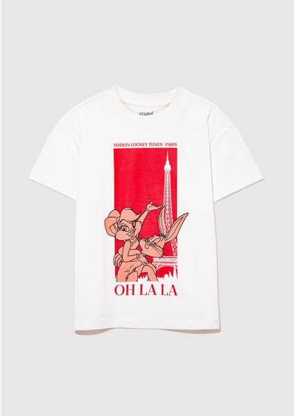 Bugs Bunny Baskılı Beyaz T-Shirt 7610250-70057