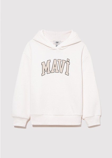 Mavi Logo Baskılı Kapüşonlu Beyaz Sweatshirt 7610035-81964 fiyatları