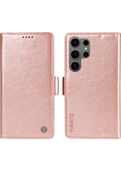 Samsung Galaxy S25 Ultra Litchi Dokulu Pu Deri Telefon Kılıfı (Yurt Dışından)
