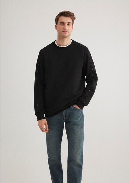 Bisiklet Yaka Siyah Sweatshirt 0S10329-900