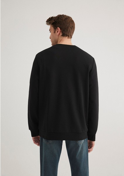 Bisiklet Yaka Siyah Sweatshirt 0S10329-900
