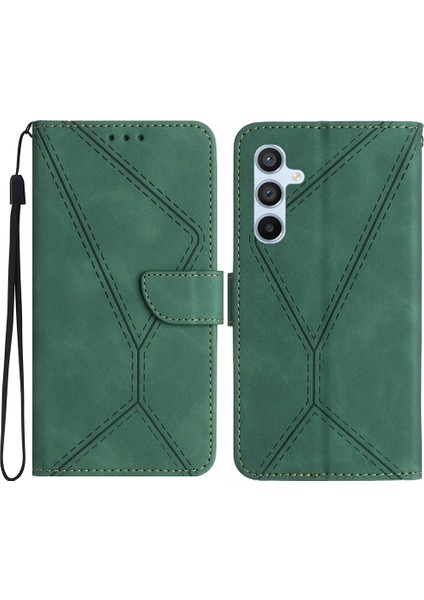 Samsung Galaxy S25 Plus Cilt Temaslı Hatlar Pu Deri Çevirmeli Telefon Kapağı (Yurt Dışından)