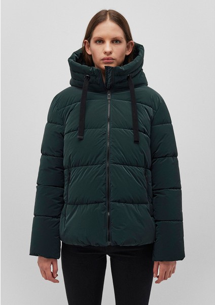 Kapüşonlu Koyu Yeşil Şişme Mont 1110043-71929 fiyatları