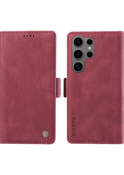Samsung Galaxy S25 Ultra Cilt Dokunmatik Duygu Pu Deri Cüzdan Telefon Kılıfı (Yurt Dışından)