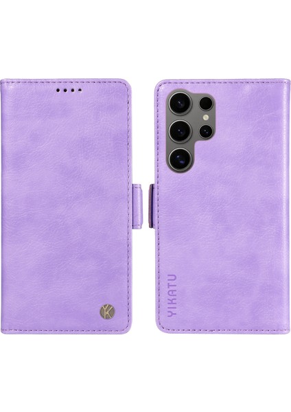 Samsung Galaxy S25 Ultra Litchi Dokulu Pu Deri Telefon Kılıfı (Yurt Dışından)