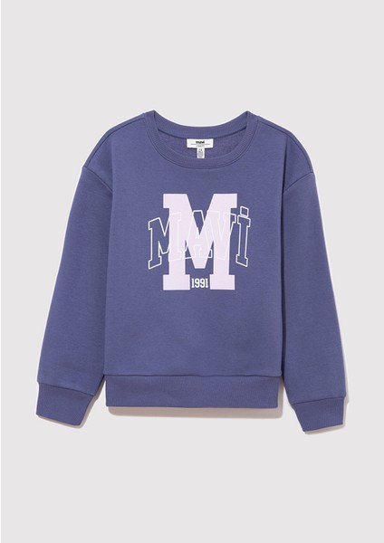 Logo Baskılı Mor Sweatshirt 7S10050-70661