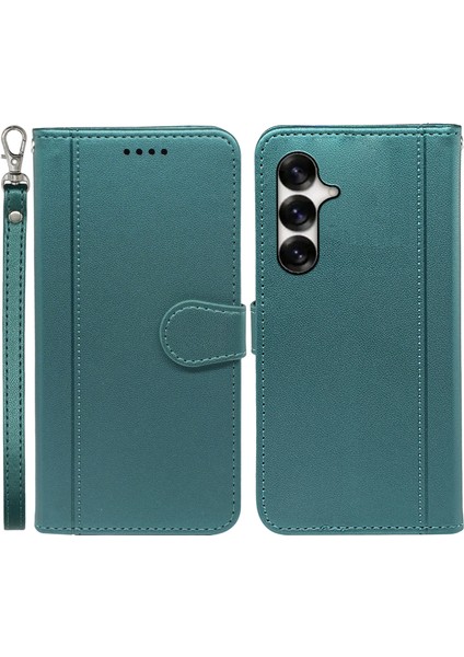 Samsung Galaxy S25 Plus Cüzdan Manyetik Yapış Deri Telefon Kılıfı Askılı (Yurt Dışından)