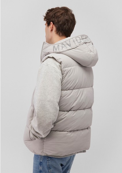 Kapüşonlu Açık Gri Şişme Yelek 0110089-70075 modelleri