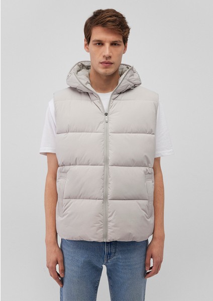Kapüşonlu Açık Gri Şişme Yelek 0110089-70075 fırsatları