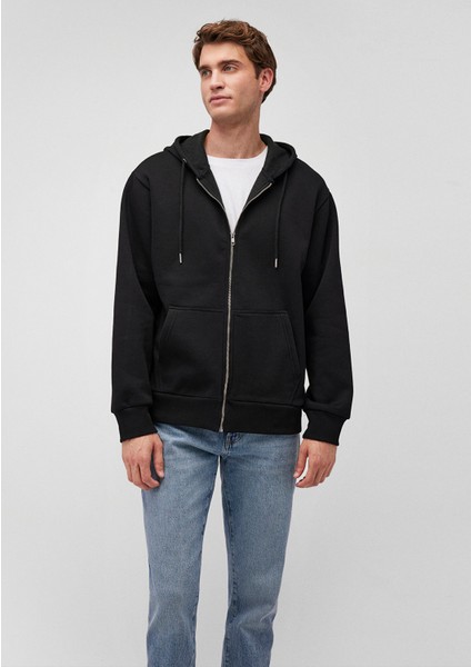 Kapüşonlu Fermuarlı Siyah Basic Sweatshirt 0S10277-900 fiyatları
