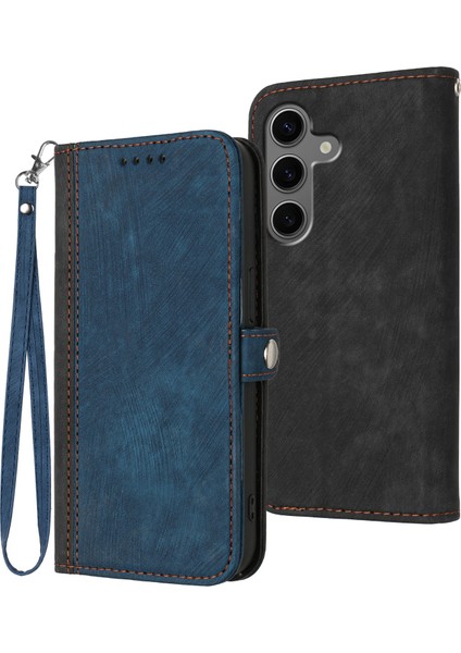 Samsung Galaxy S25 Plus Cüzdan Standı Skin Touch Deri Telefon Kılıfı (Yurt Dışından)