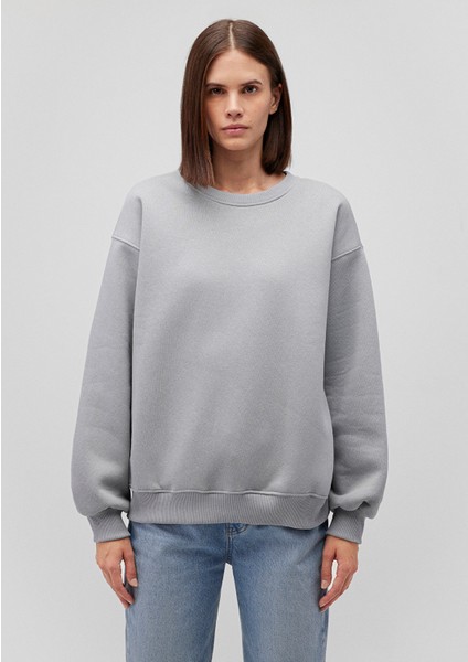 Bisiklet Yaka Gri Basic Sweatshirt 1610198-70093 modelleri