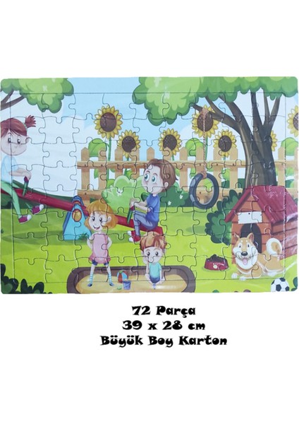 Büyük Boy 72 Parça Karton Yapboz Puzzle 7 Yaş+ 39 x 27 cm - Çocuk Parkı -3