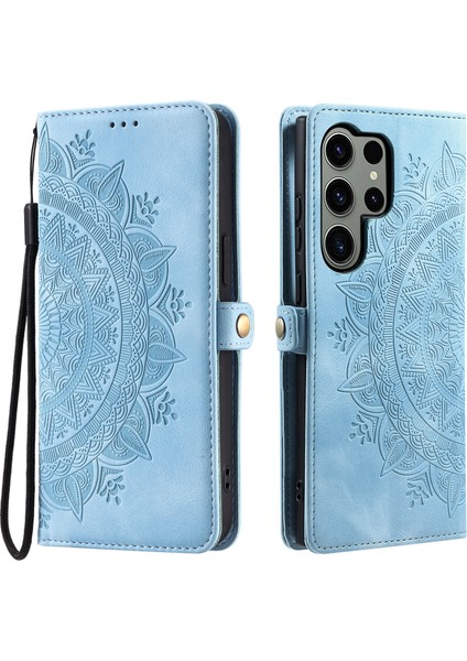 Samsung Galaxy S25 Ultra Skin Feel Cüzdan Deri Telefon Kılıfı (Yurt Dışından)