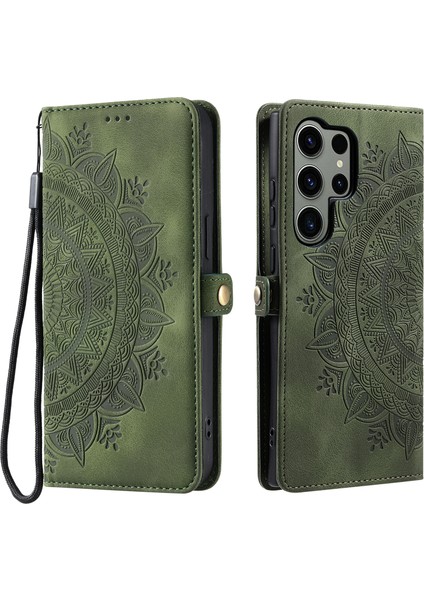 Samsung Galaxy S25 Ultra Skin Feel Cüzdan Deri Telefon Kılıfı (Yurt Dışından)