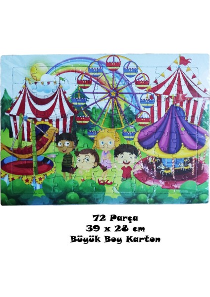 Büyük Boy 72 Parça Karton Yapboz Puzzle 7 Yaş+ 39 x 27 cm - Lunapark-1