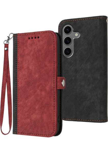 Samsung Galaxy S25 Plus Cüzdan Standı Skin Touch Deri Telefon Kılıfı (Yurt Dışından)