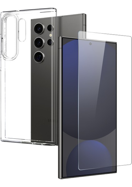 Samsung Galaxy S25 Ultra Tpu Telefon Kılıfı + Temperli Cam Filmi (Yurt Dışından)