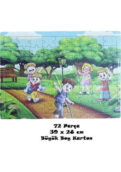 Büyük Boy 72 Parça Karton Yapboz Puzzle 7 Yaş+ 39 x 27 cm - Ormanda Yürüyüş-2