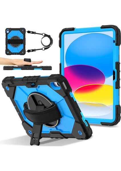 iPad 10.9 (2022) Silikon + Pc Askılı Tablet Kılıfı (Yurt Dışından)