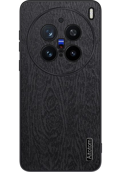 Vivo X200 Pro 5g Ahşap Doku Pu Deri Kaplamalı Pc+Tpu Telefon Kapağı (Yurt Dışından)