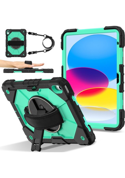 iPad 10.9 (2022) Silikon + Pc Askılı Tablet Kılıfı (Yurt Dışından)