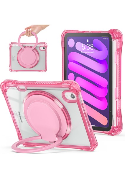 iPad Mini (2024) / Mini (2021) Döner Kickstand Pc Tpu Akrilik Tablet Kapağı (Yurt Dışından)