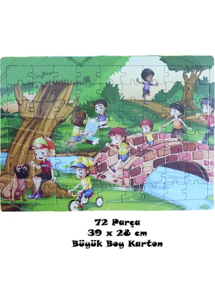 Büyük Boy 72 Parça Karton Yapboz Puzzle 7 Yaş+ 39 x 27 cm - Köprü -4