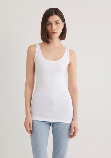 Kadın Beyaz Basic Atlet 164156-620