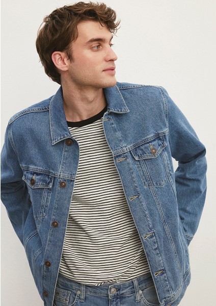 Drake 90lar Indigo Mavisi Jean Ceket 010143-28013