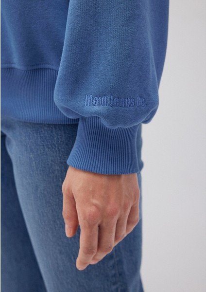 Kadın Bisiklet Yaka Mavi Basic Sweatshirt 1610198-70885 indirimleri