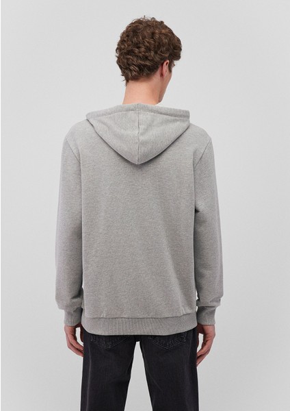Mavi Logo Baskılı Kapüşonlu Gri Sweatshirt 065606-28387