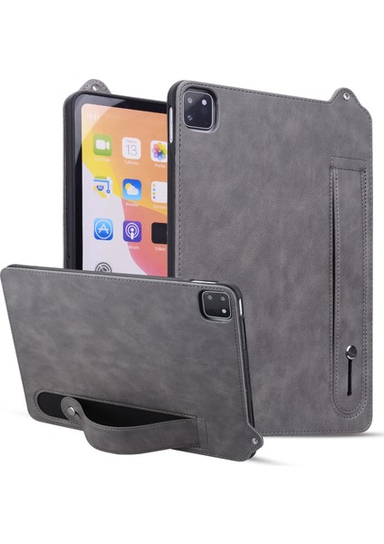 iPad Air 11 (2024) / iPad Air (2022) / (2020) / iPad Pro 11 (2021) / (2020) El Kayışı Kickstand Deri Kılıf (Yurt Dışından)