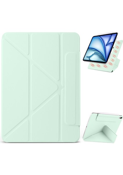 Ipad Mini (2024) / (2021) Pc + Pu Deri Origami Standı Manyetik Tablet Kapağı (Yurt Dışından)
