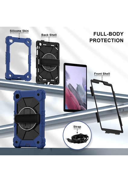 Samsung Galaxy Tab A7 Lite 8.7-Inç T225 / T220 Kılıf Silikon + Pc Kickstand Tablet Kapaklı Kayış (Yurt Dışından) fiyatları