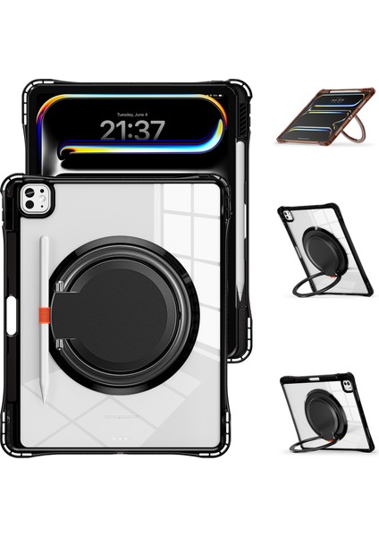 iPad Pro 13 (2024) Döner Destek Standı Pc+Tpu+Akrilik Tablet Kılıfı (Yurt Dışından) fiyatları