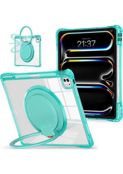 iPad Pro 13 (2024) Döner Destek Standı Pc+Tpu+Akrilik Tablet Kılıfı (Yurt Dışından)