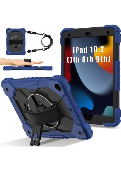 iPad 10.2 (2021) / (2020) / (2019) Silikon + Askılı Pc Kickstand Kapağı (Yurt Dışından)