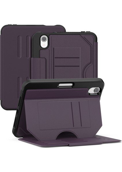 iPad Mini (2024) / (2021) Pc + Tpu + Pu Kart Yuvalı U Şeklinde Stand Tablet Kapağı (Yurt Dışından)